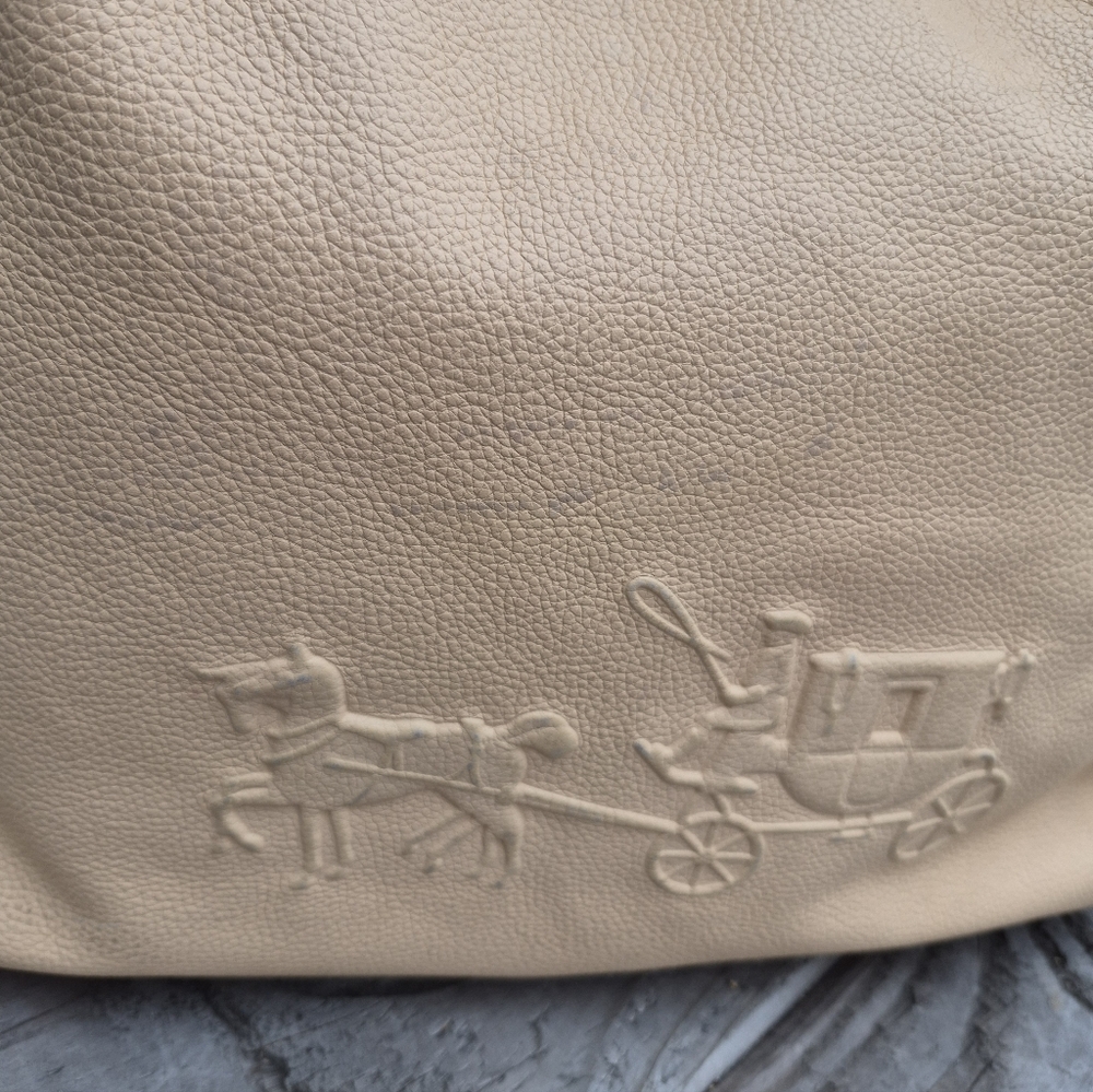 COACH EDIE PEBBLED LEATHER STAGECOACH EMBOSSED SHOULDER BAG - Picture 5 of 16